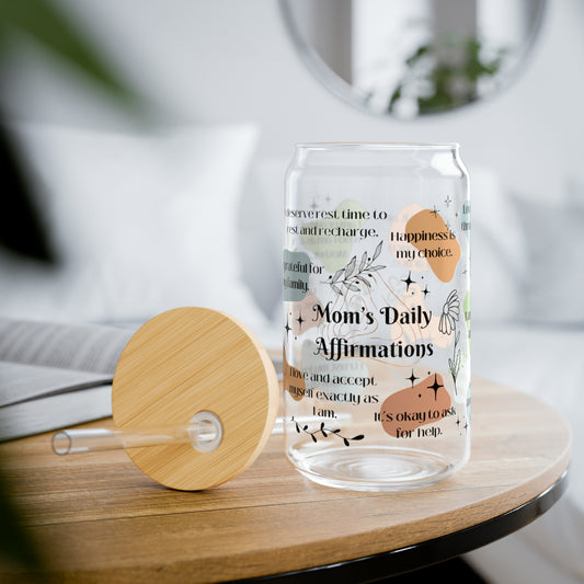 Gifts For Mom | Mom's Daily Affirmations Sipper Glass, 16oz