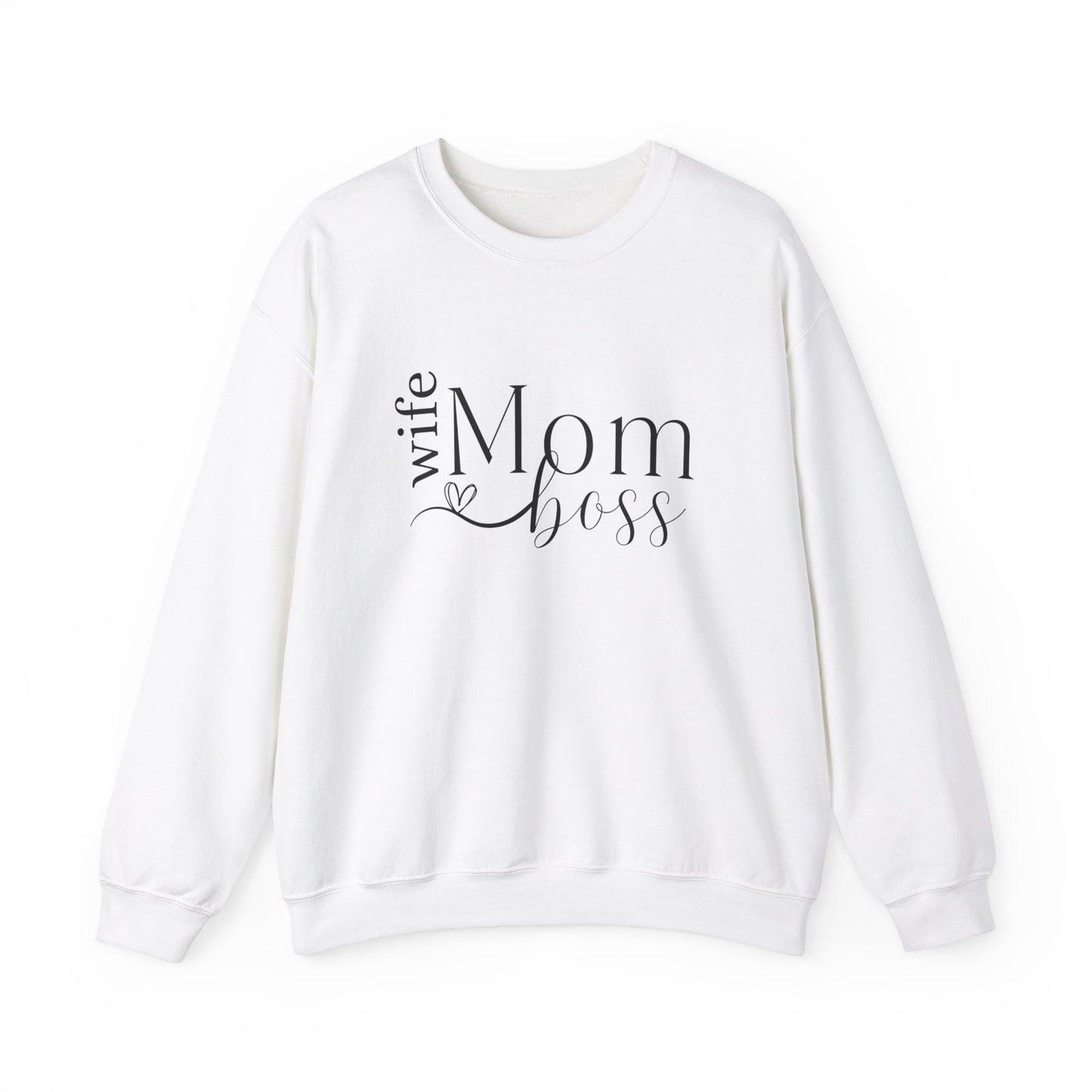 Gifts for Mom | Mom Wife Boss Crew Neck Sweatshirt for Mom