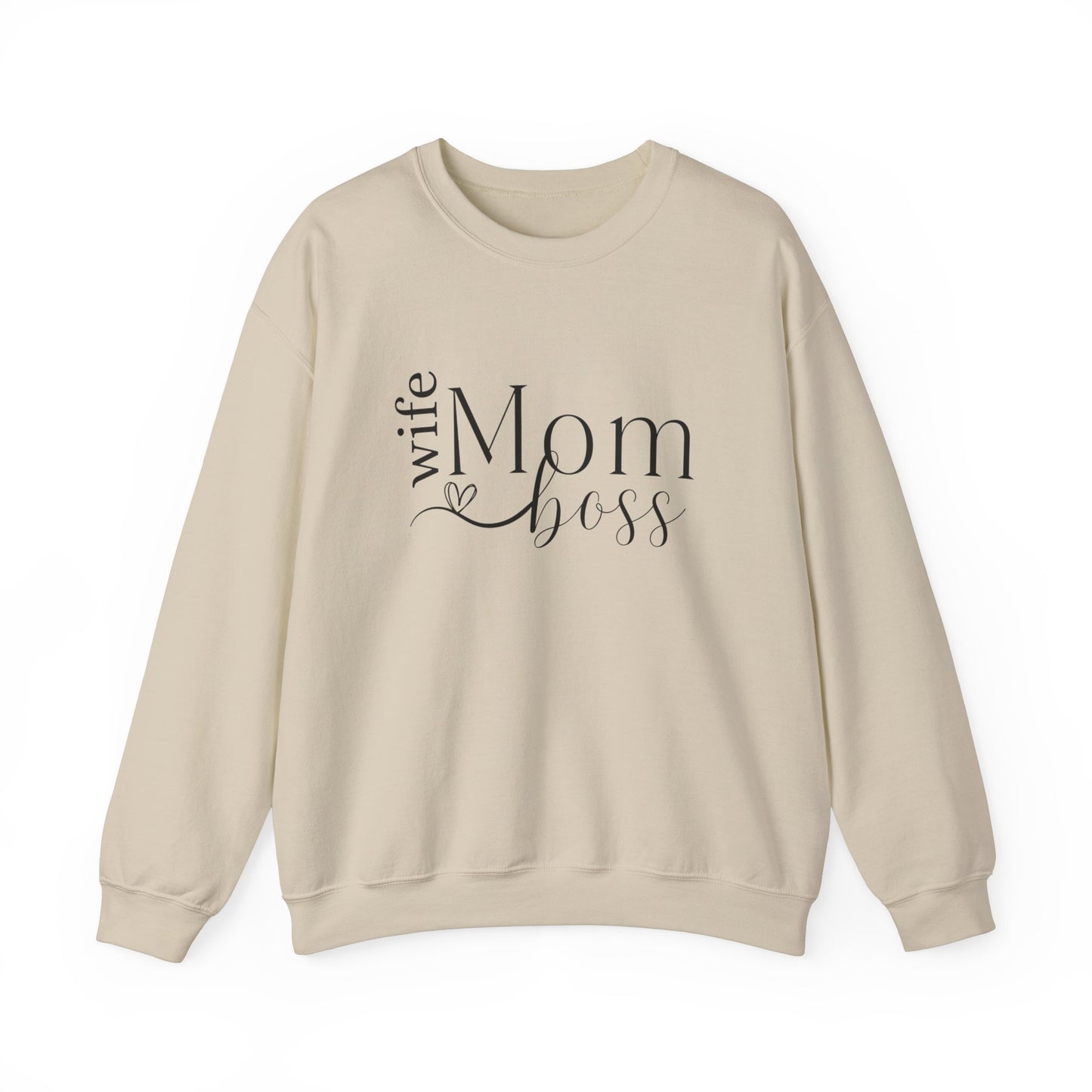 Gifts for Mom | Mom Wife Boss Crew Neck Sweatshirt for Mom