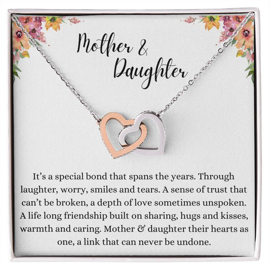 Gifts For Mom | Mother & Daughter Interlocking Heart Necklace